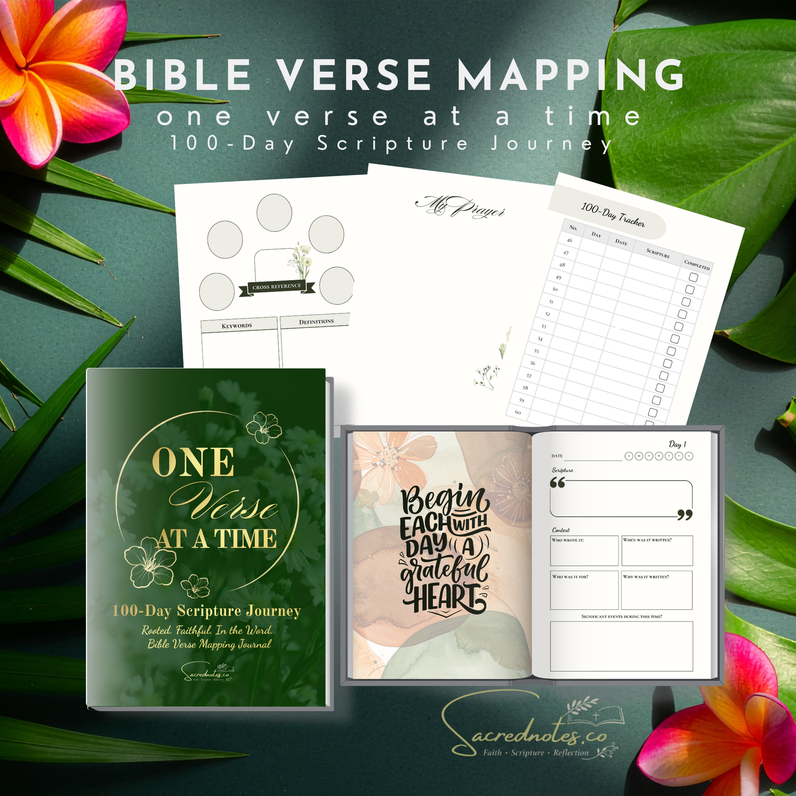 Bible Verse Mapping Journal for Women 100-Day Guided Scripture Study, Reflection, Prayer, and Spiritual Growth